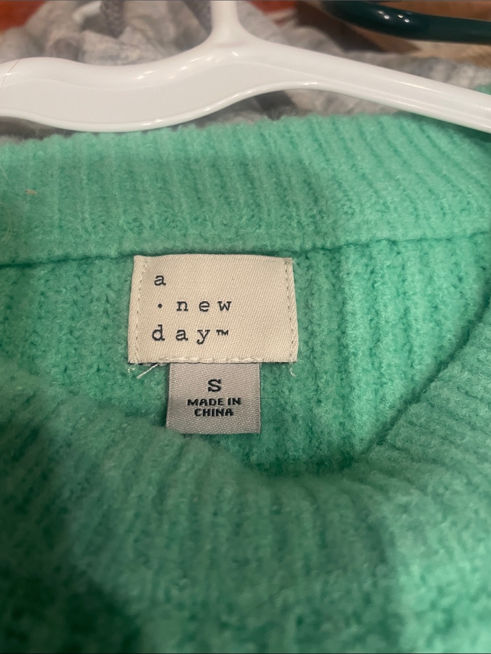 a new day Mint Green Crewneck Sweater with Cherry Embroidery - Picture 3 of 4